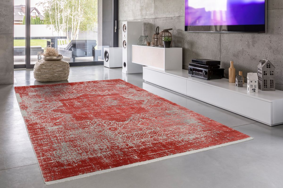 Webteppich Isfahan Rot 140 x 200 cm