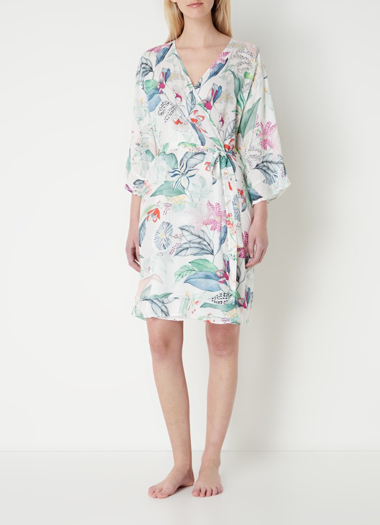Kimono cu imprimeu floral Bahamas de Laurence Tavernier
