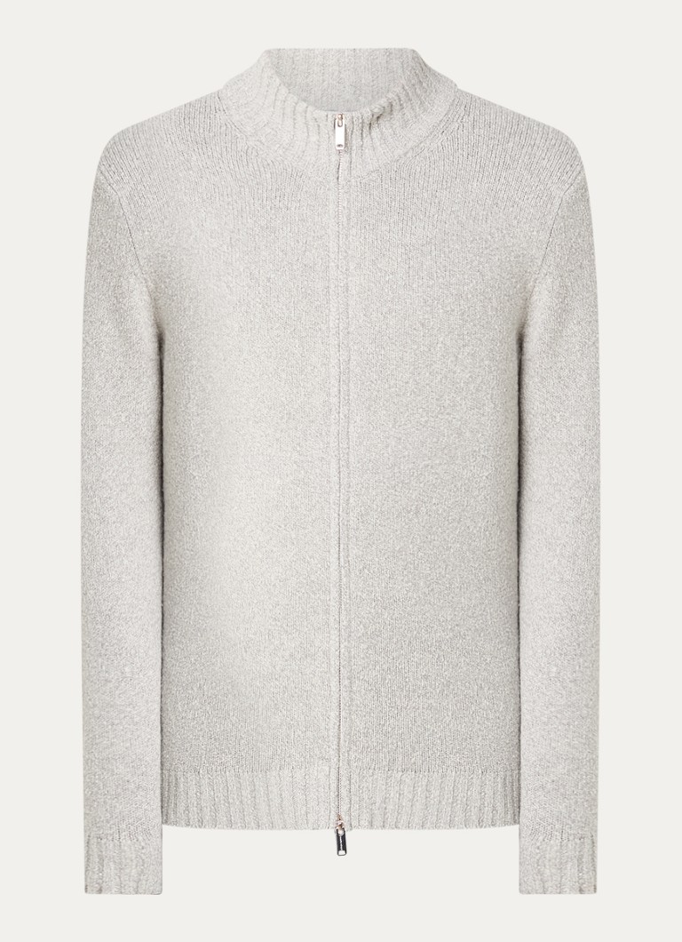 Cardigan Profumo din amestec de lână groasă, cu guler înalt.