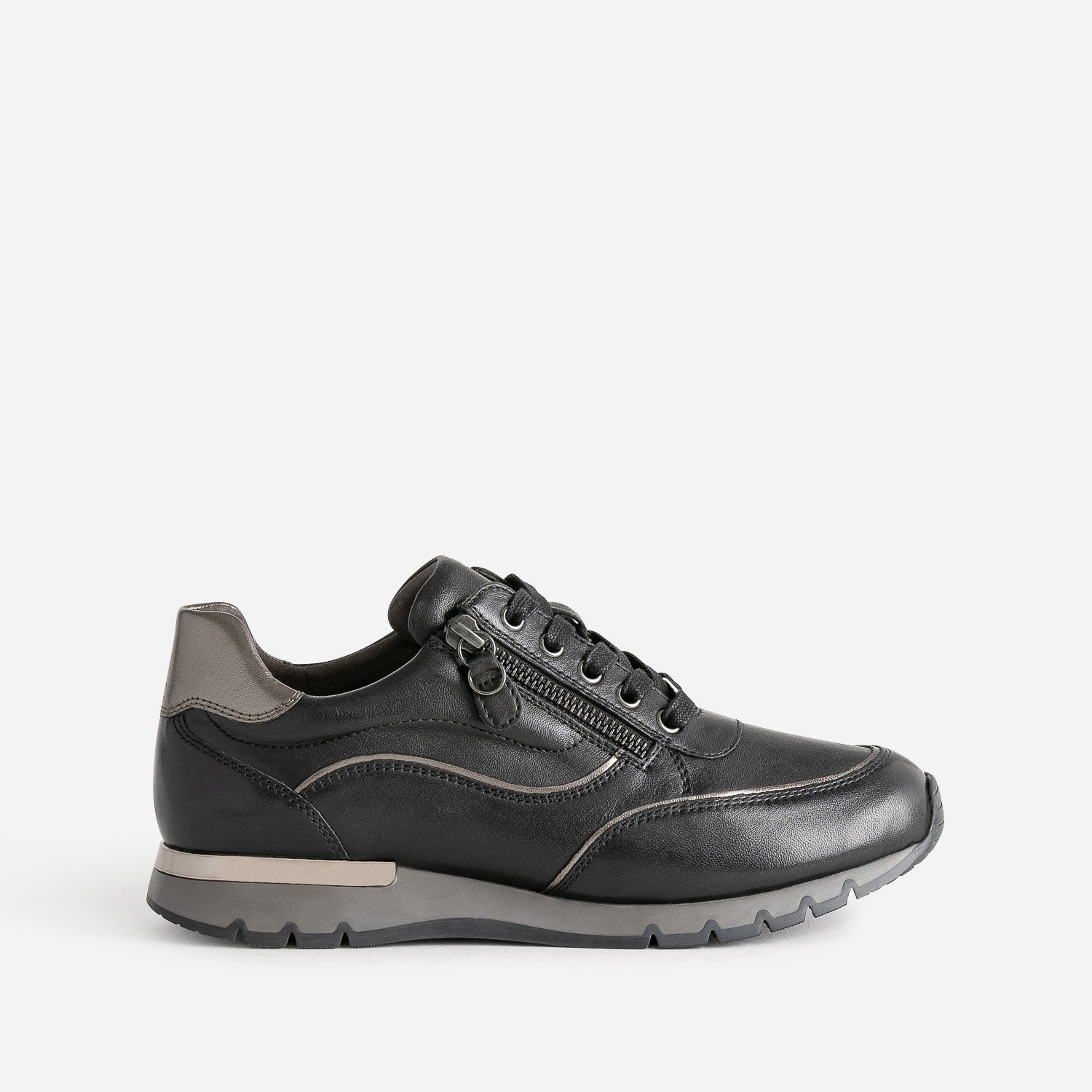 Tennis CAPRICE noire en cuir