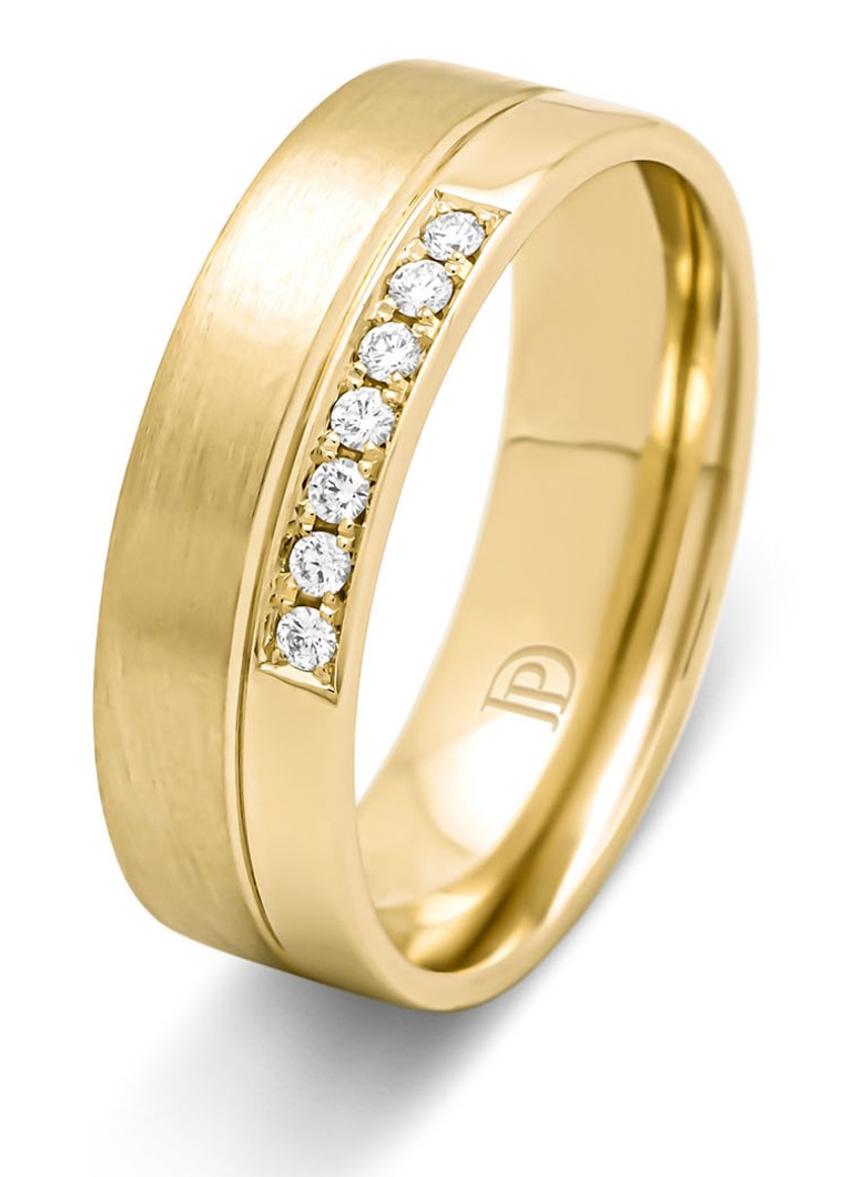 Diamond Point Yellow gold ring, 0.07 ct diamond, Wedding
