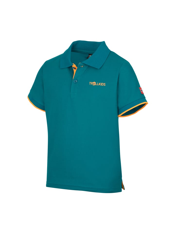 Trollkids Funktionspoloshirt Bergen in lagoon green günstig kaufen