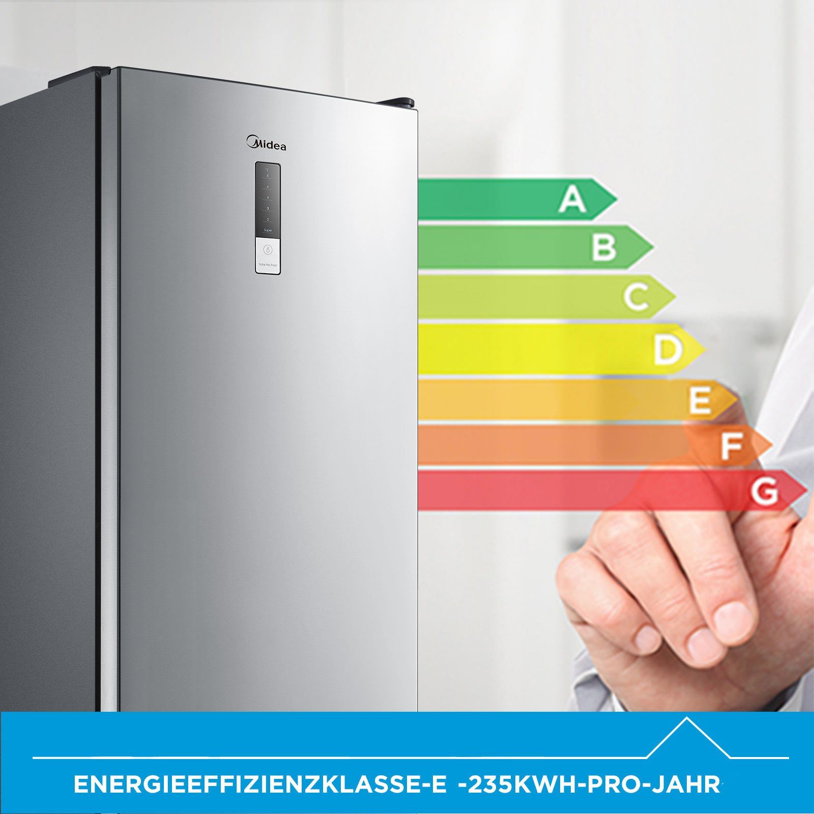 Midea Kühl-/Gefrierkombination MDRB424FGE02OA, 188 cm hoch, 59.5 cm breit
