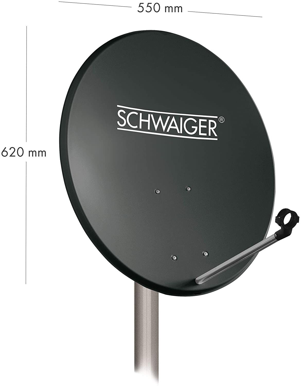 Schwaiger 714487 anthrazit 55 cm Stahl-Spiegel set