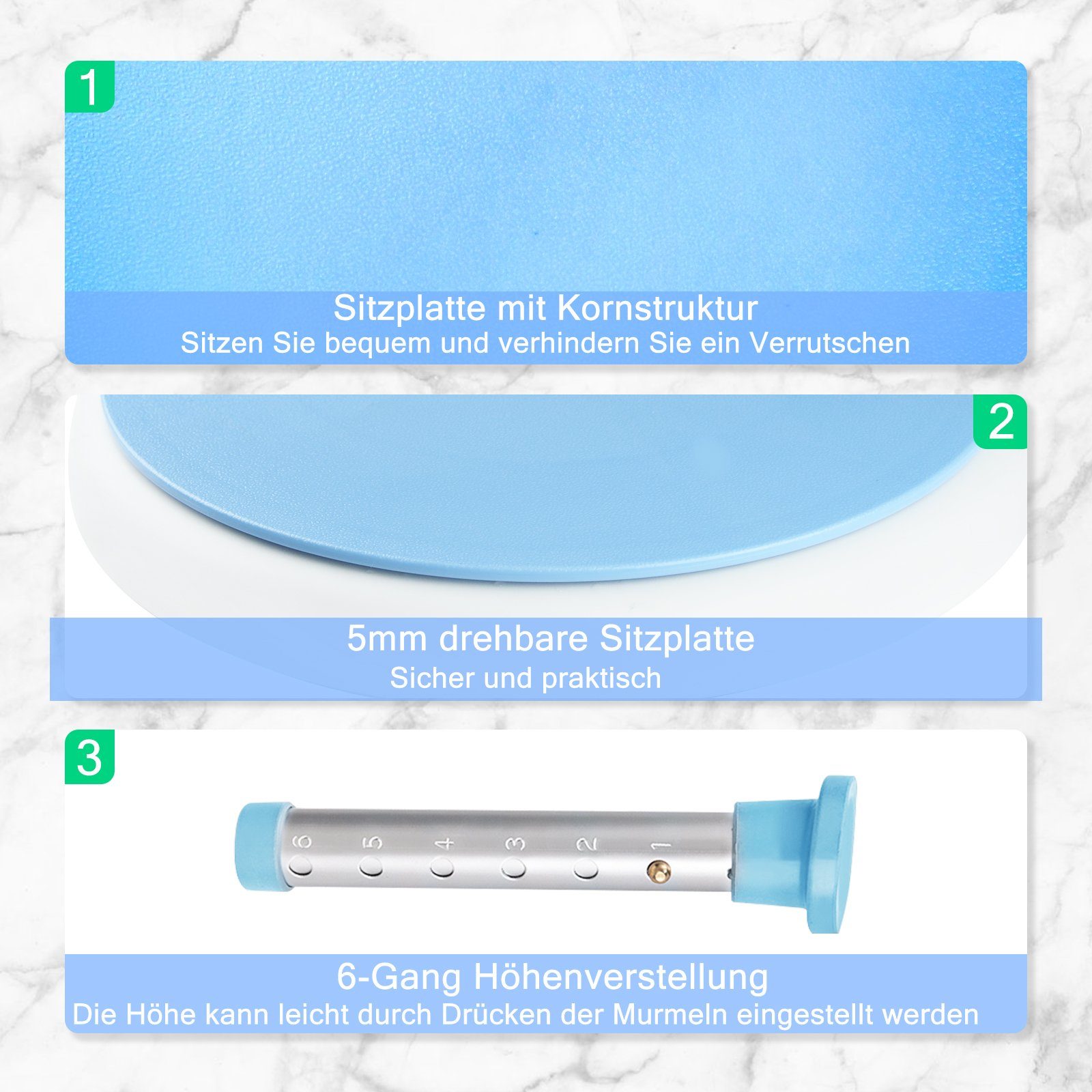 UISEBRT Dusch- und Badhocker Duschstuhl 360°Drehbar