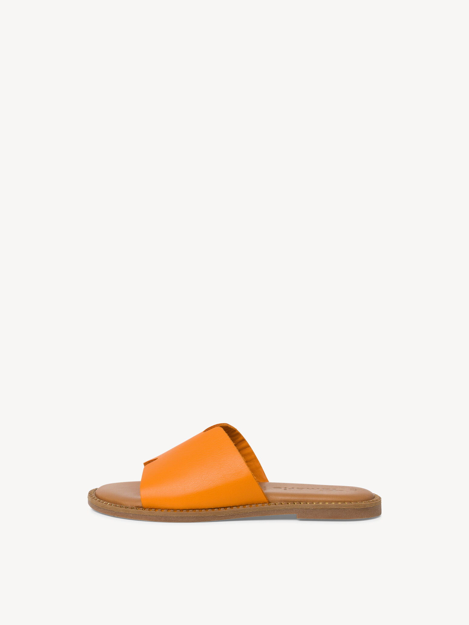 Mule en cuir - orange