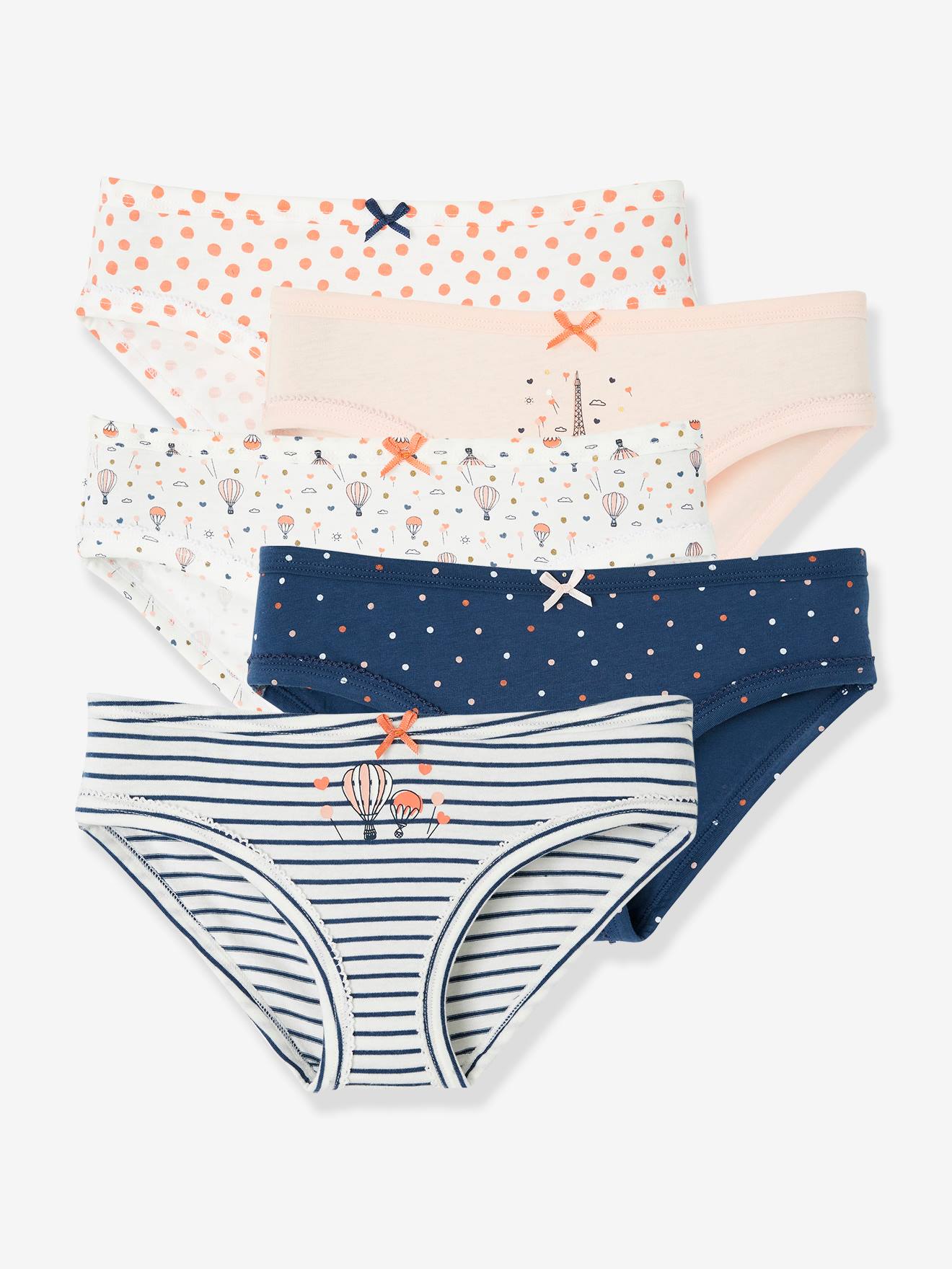Lot de 5 culottes fille fantaisie lot ivoire