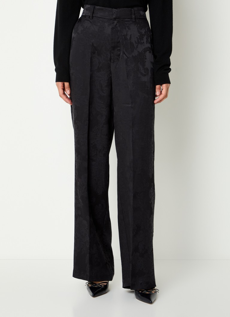 Neo Noir  Emett high waist loose fit pantalon in linnenblend