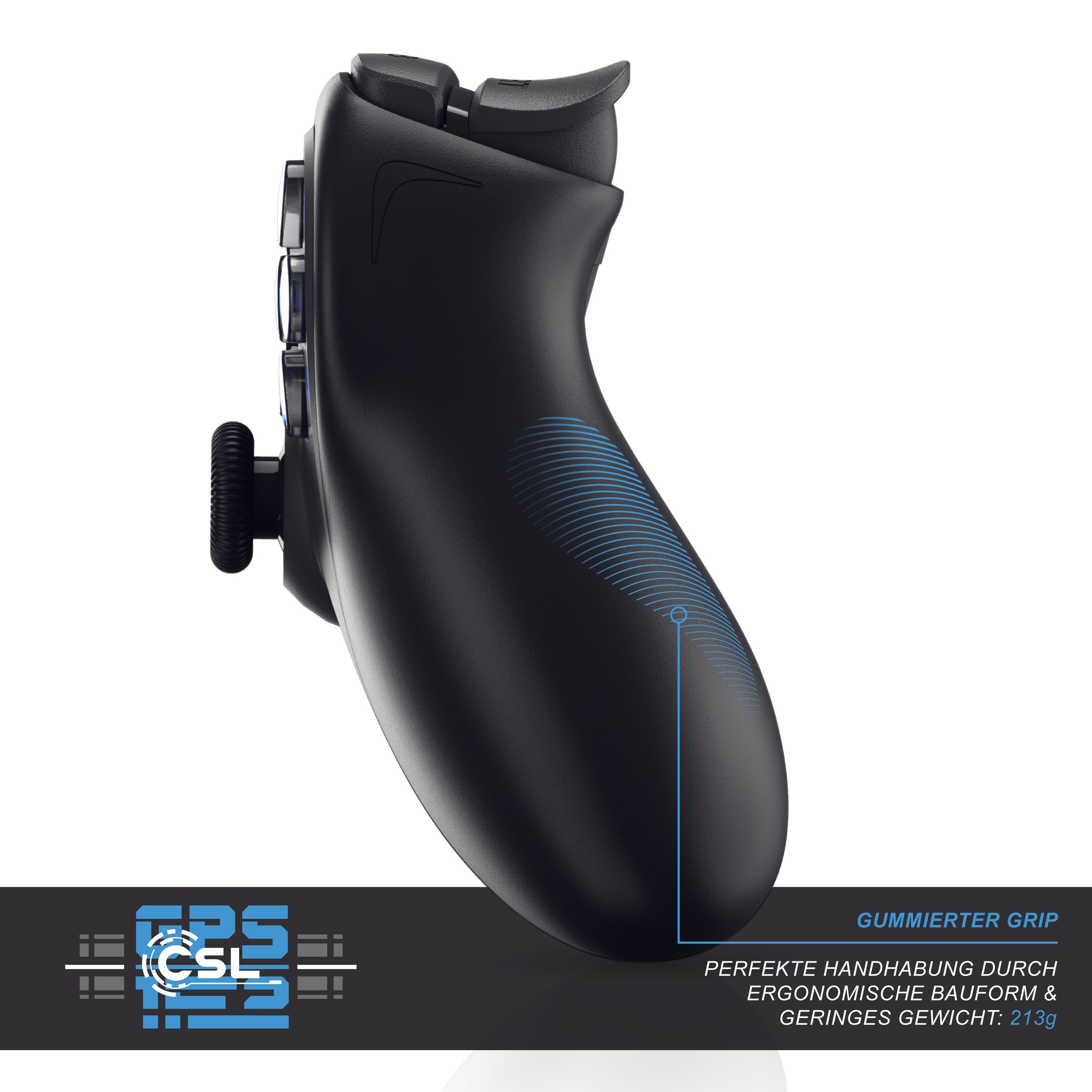 CSL Gaming-Controller (1 St., Wireless Gamepad für PS4 & Switch, Bluetooth & Kabel, Touchpad, Akku)