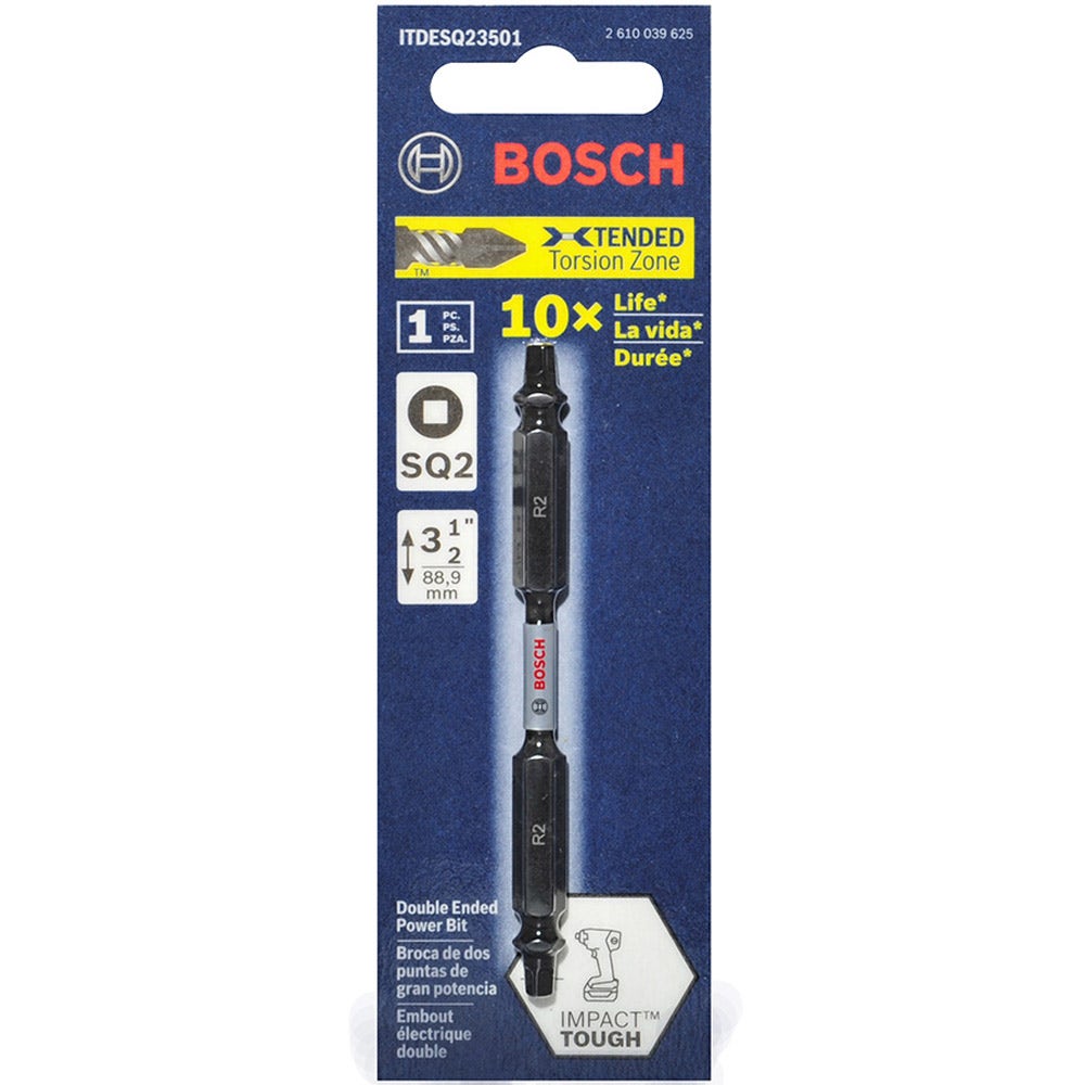 Pontas duplas para parafusadeiras de impacto BOSCH R2 x 90 mm Robertson/Quadrada – RESISTENTES A IMPACTOS