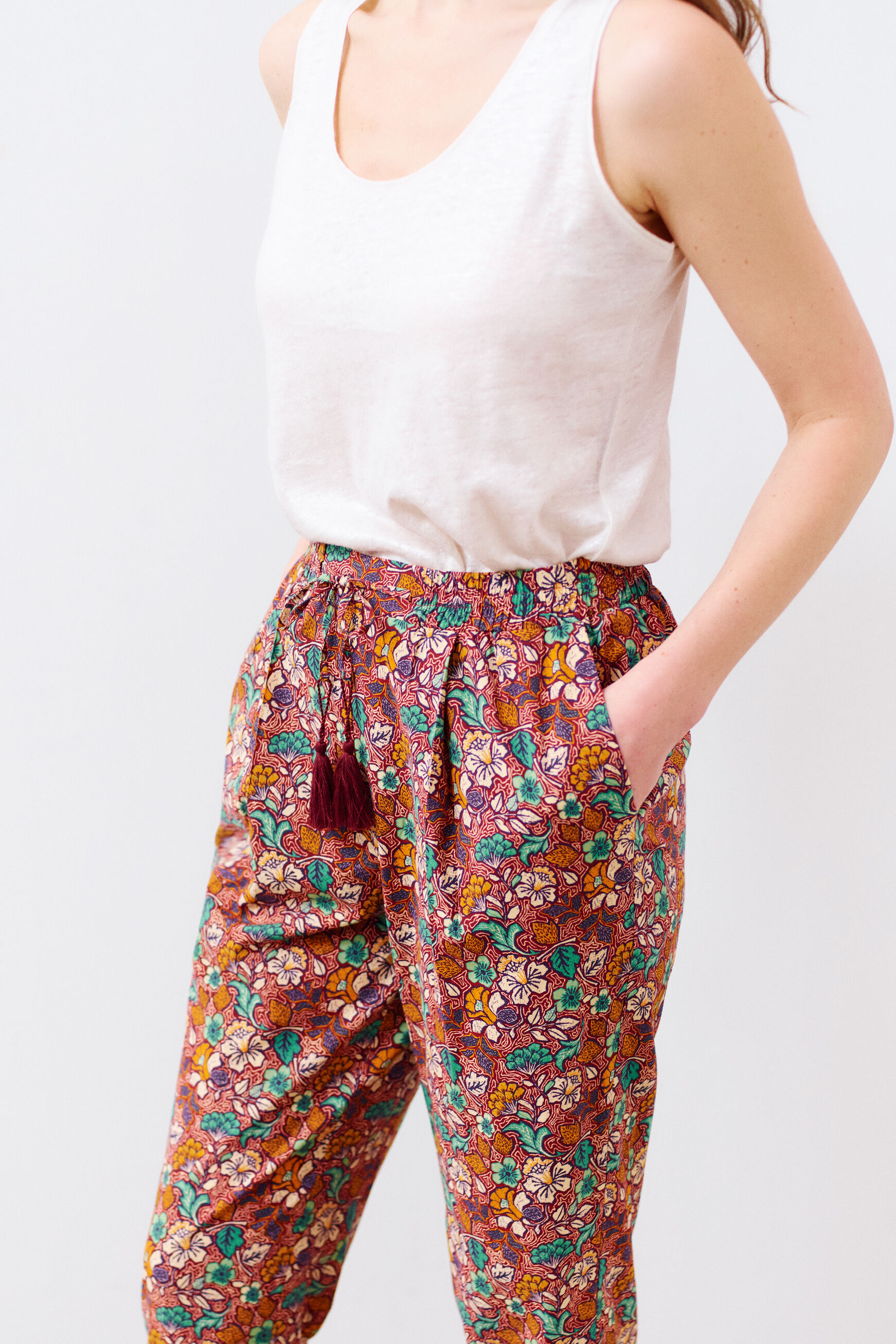 pantalon bijou marron fonce femme