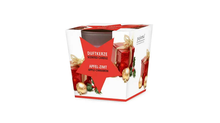 pajoma Duftkerze im Glas Apfel-Zimt Rot