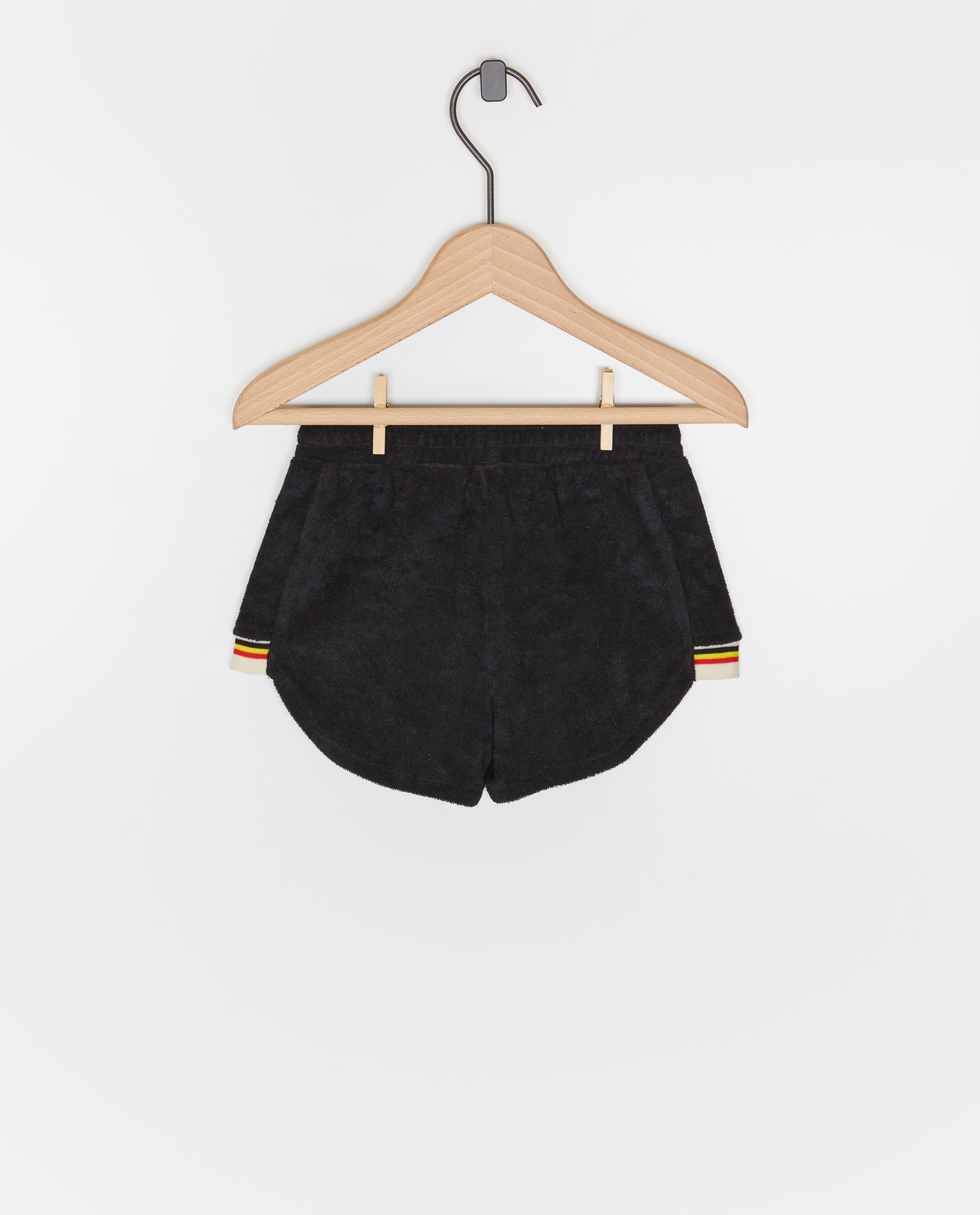 Pantaloni scurți din material terry Familystories, colecția Supporters, negru bebeluș