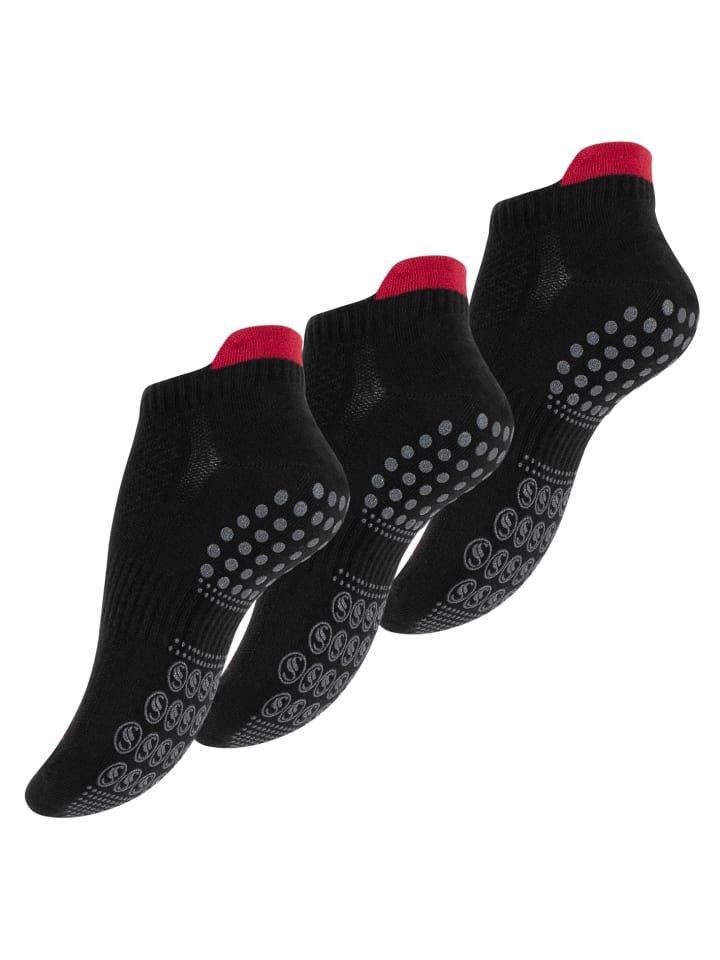 Stark Soul® Rutschfeste Sportsocken 3 Paar für Yoga und Pilates in schwarz günstig kaufen 35-38