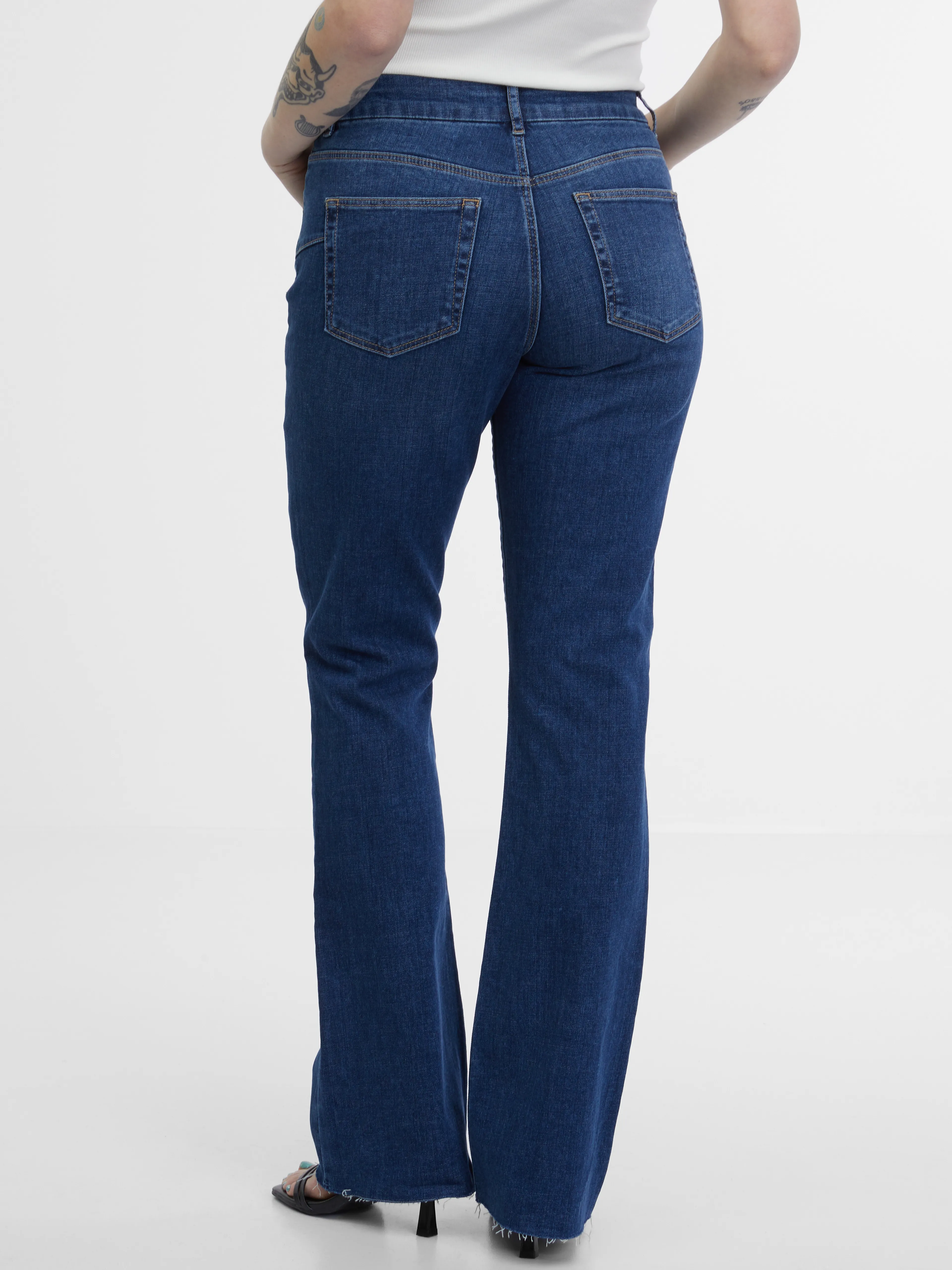 Dunkelblaue Damen-Bootcut-Jeans ORSAY