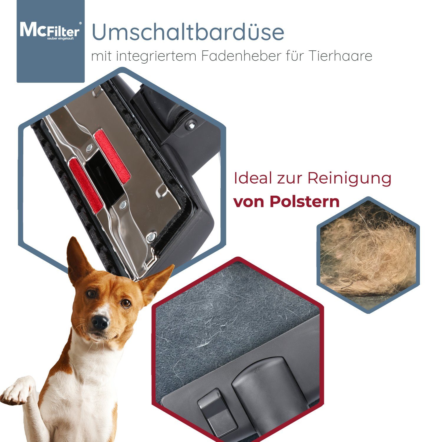 McFilter Kombidüse Universal Staubsauger Düse passend für Miele Siemens Bosch Philips AEG, (1-tlg), Electrolux uvm., Rohraußendurchmesser 32/35mm, Dreh-Kippgelenk