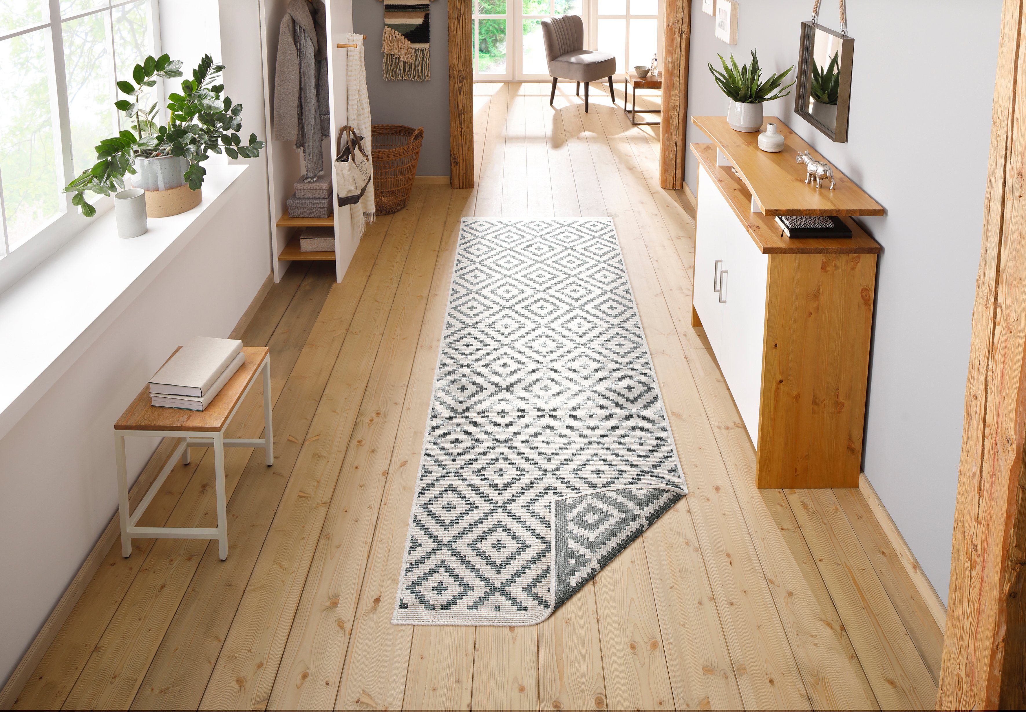 Läufer Ronda Wendeteppich, my home, rechteckig, Höhe: 5 mm, Sisal-Optik, Flachgewebe, In- und Outdoor, geometrisches Boho Design