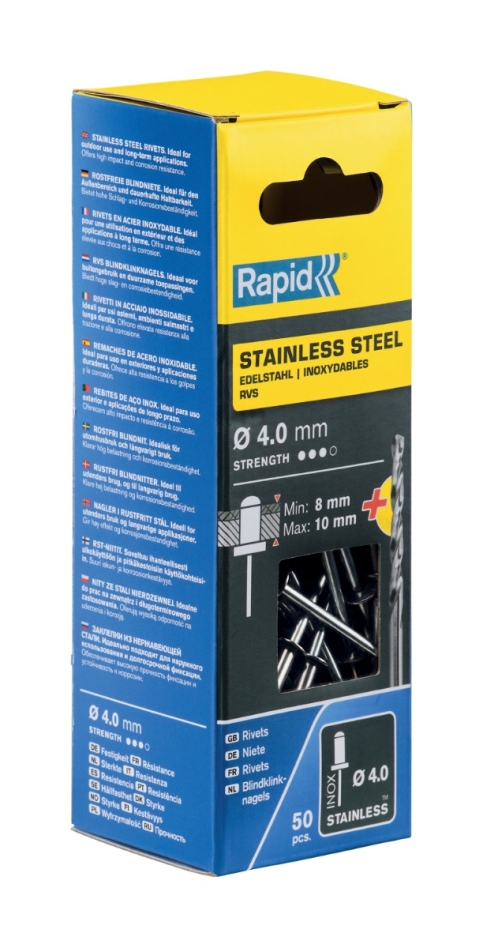 Rapid 5000395 Rozsdamentes acél konzolszegek 4,0 x 14 mm 50 db