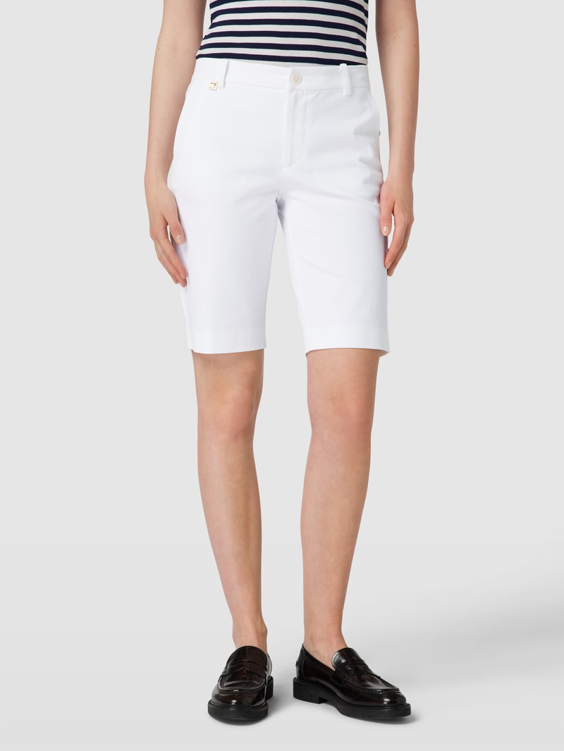 Bermudas mit Label-Detail Modell 'REALEEN' in weiß