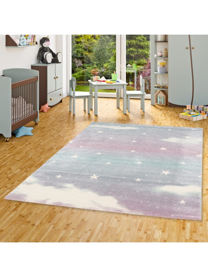 Pergamon Kinder Teppich Maui Kids Wolkenhimmel in Rosa günstig kaufen