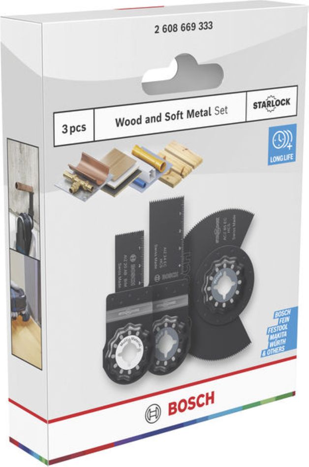 Sada pílových kotúčov Bosch Blue Accessories 2608669333 Starlock na drevo a mäkký kov, 3-dielna