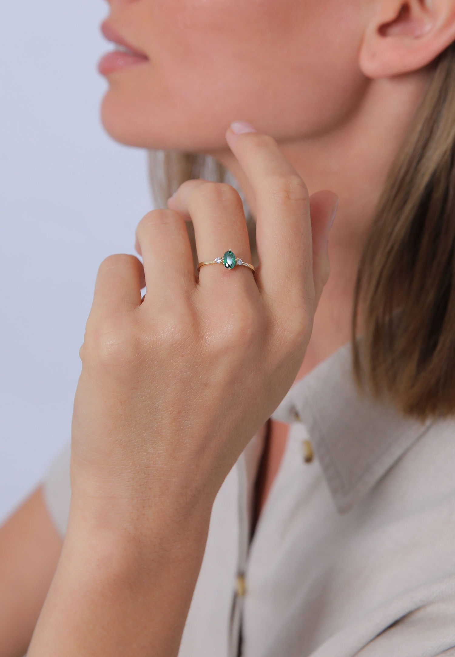 Dámsky elegantný prsteň Elli so zelenými zirkónovými kryštálmi zo striebra 925
