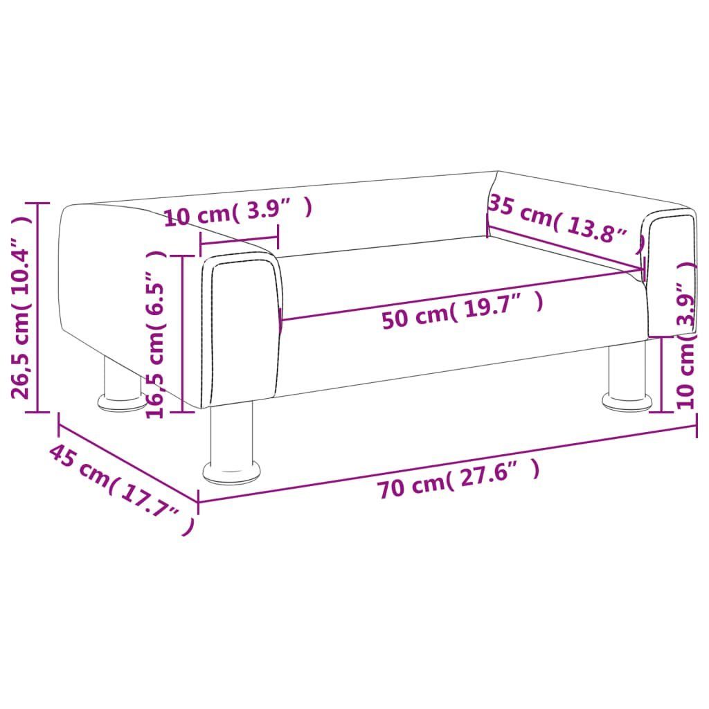 vidaXL Kindersofa Kindersofa Schwarz 70x45x26,5 cm Samt Kindercouch Kindermöbel Kinderzi