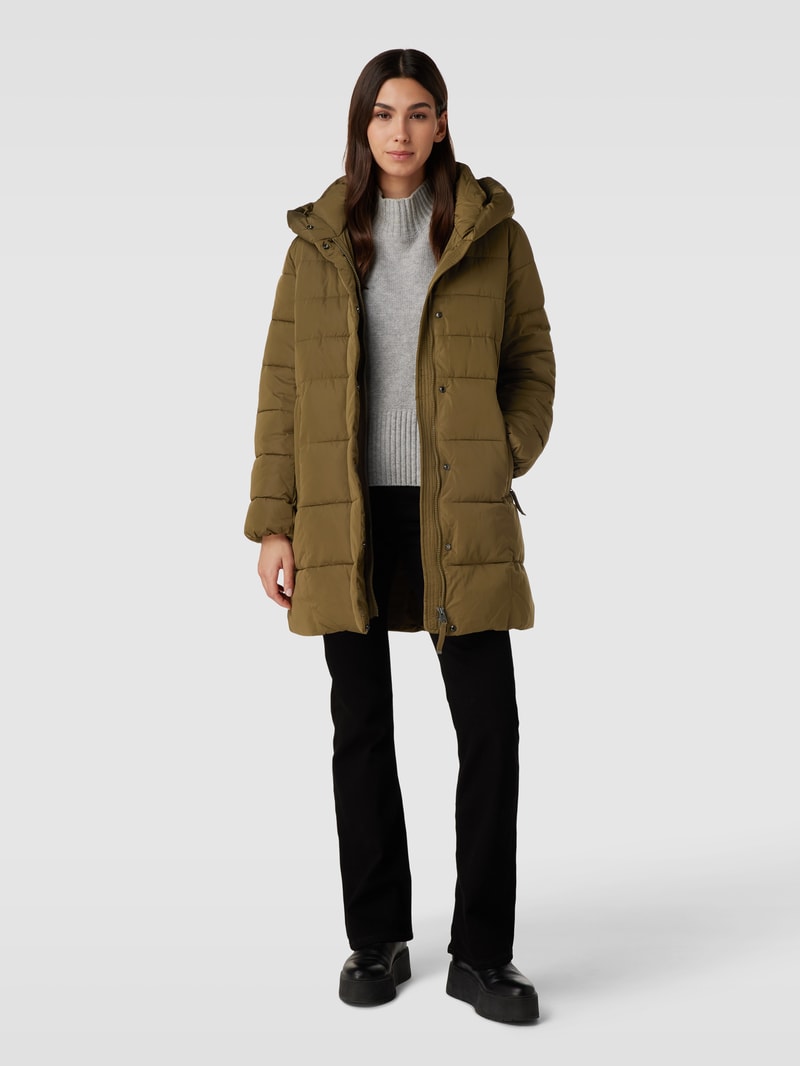 Steppjacke mit Zweiwege-Reißverschluss und Eingrifftaschen in olivgrün