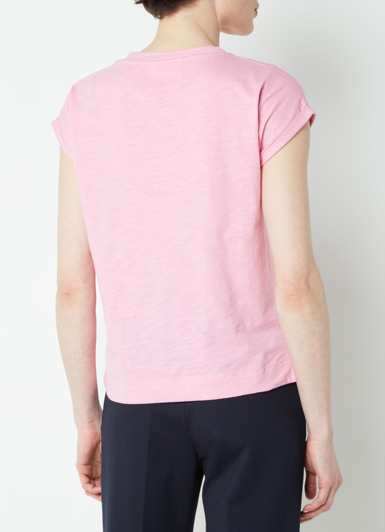 Whistles Willa organic cotton T-shirt with V-neck
