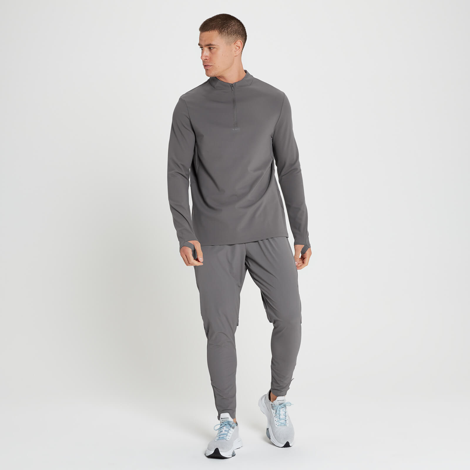 Haut à fermeture éclair ¼ MP Velocity Ultra pour hommes – Gris galet