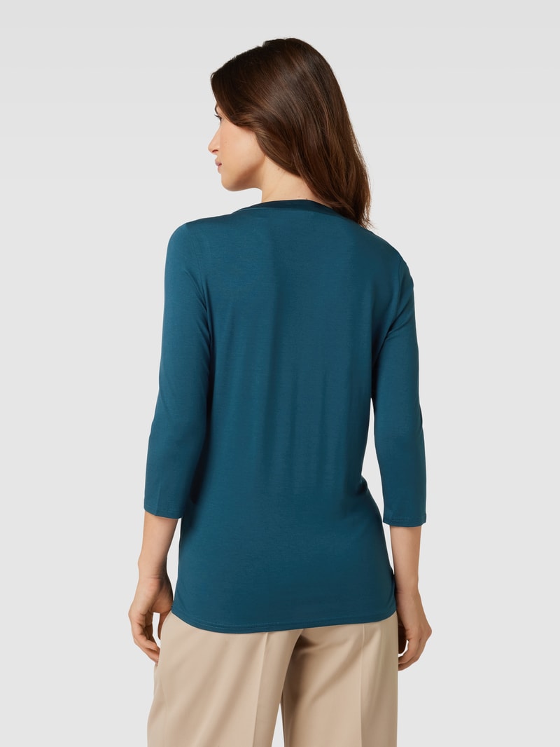 Blusenshirt mit V-Ausschnitt in petrol