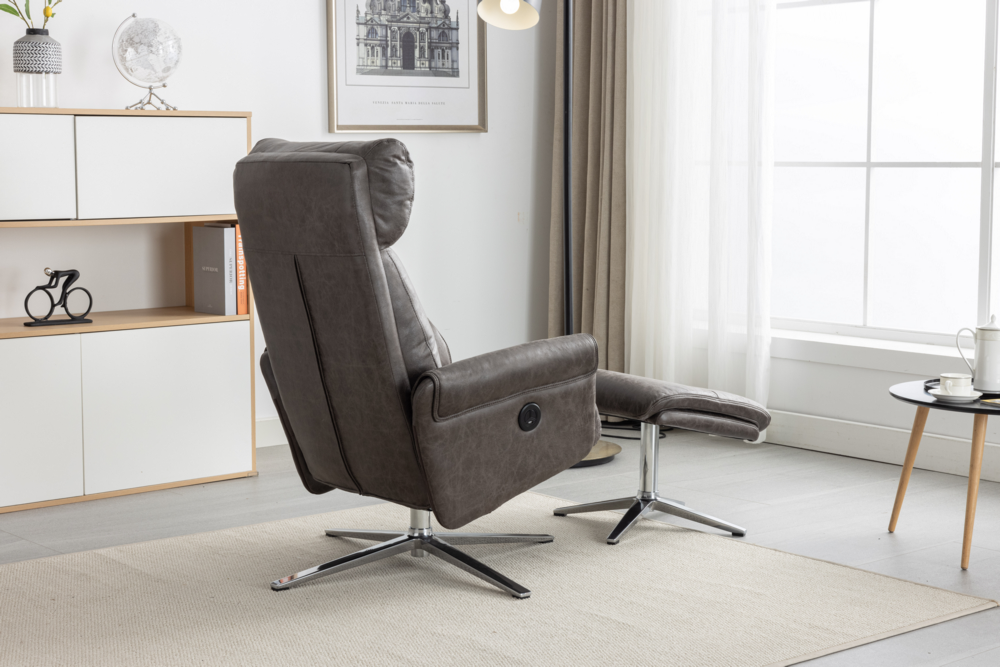 Happy Home Happy Home elektrisch verstellbarer Relaxsessel mit Hocker HWP51-GRA grau