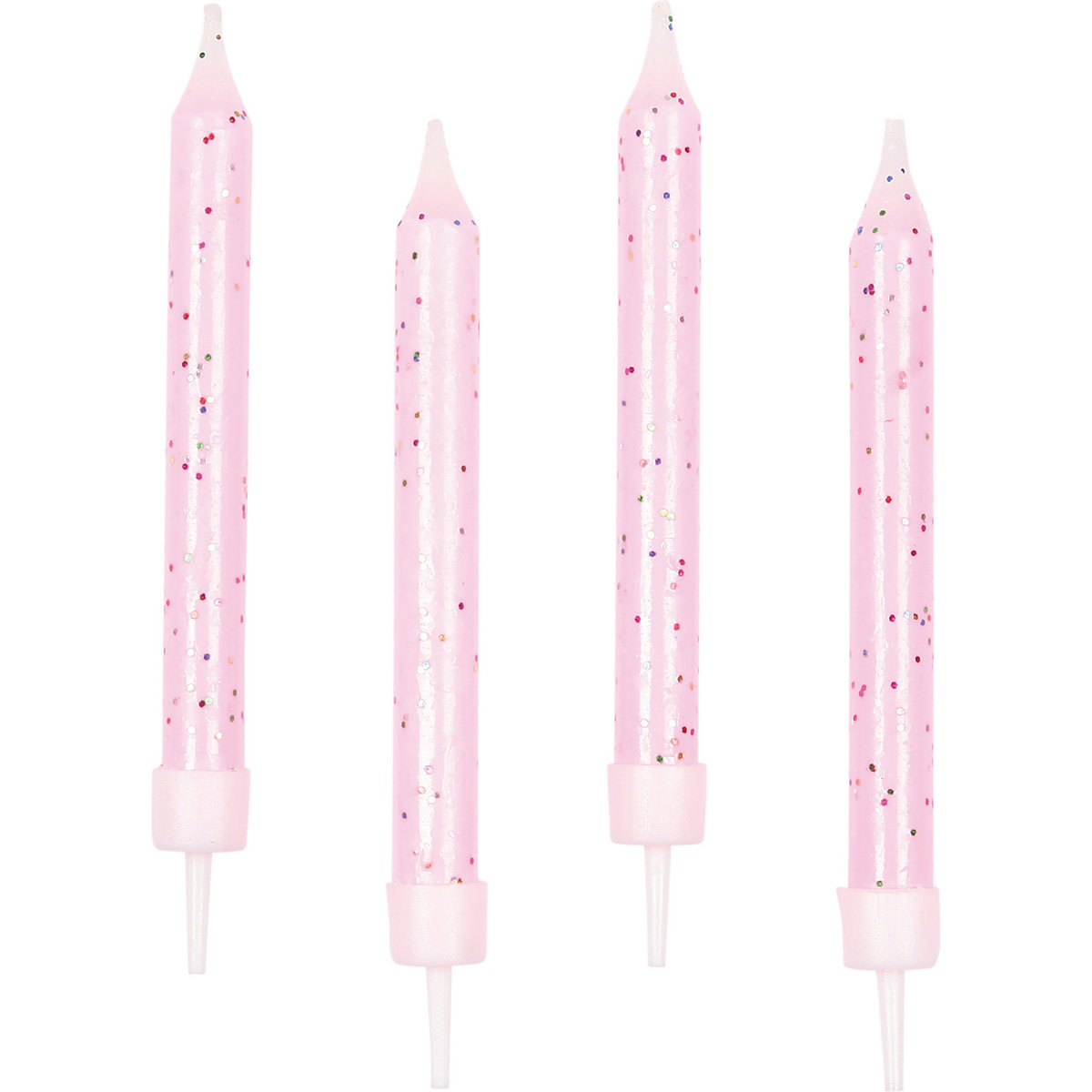 Geburtstagskerzen rosa/glitter, 10 Stück