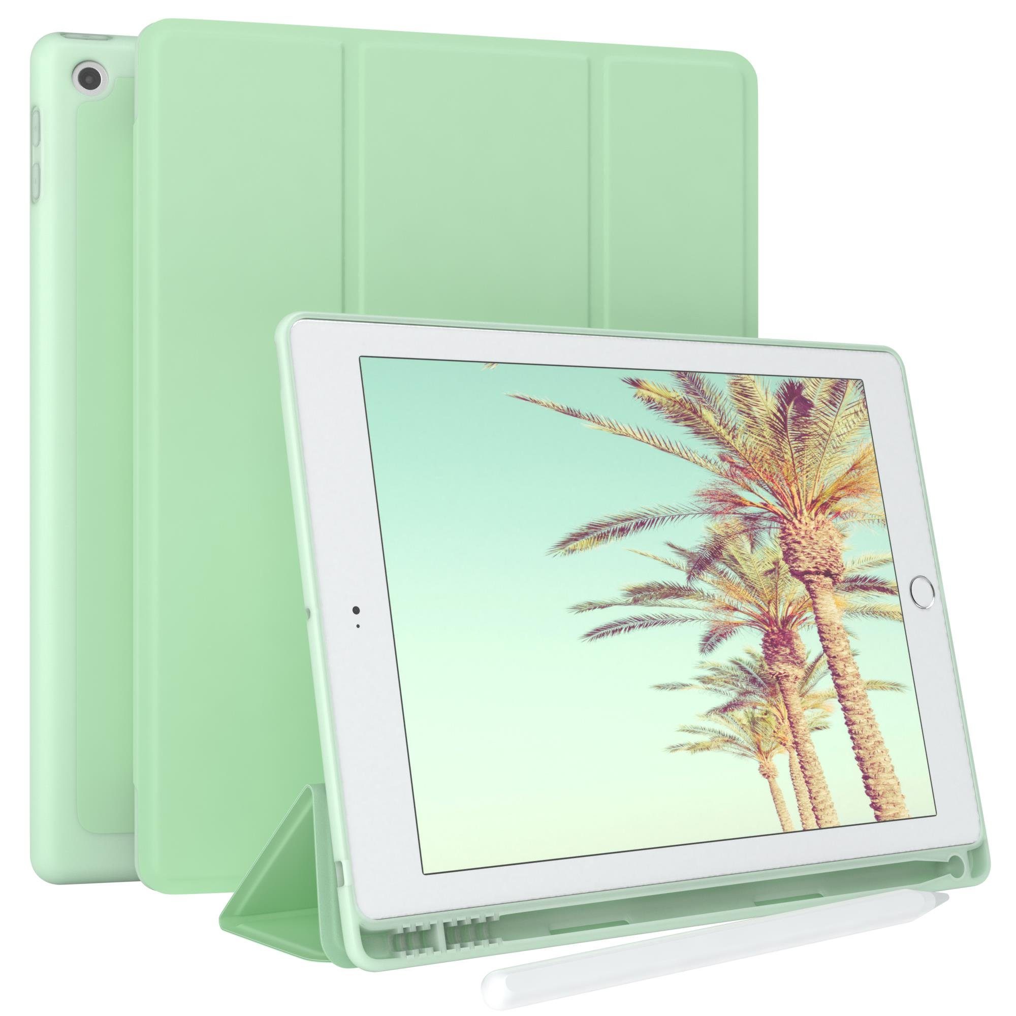 EAZY CASE Tablet-Hülle Penholder Smartcase für iPad 2017/2018 5./6. Gen. 9,7 Zoll, Klapptasche Anti-Kratz Smartcase Standfunktion Tabletcase Mint Grün