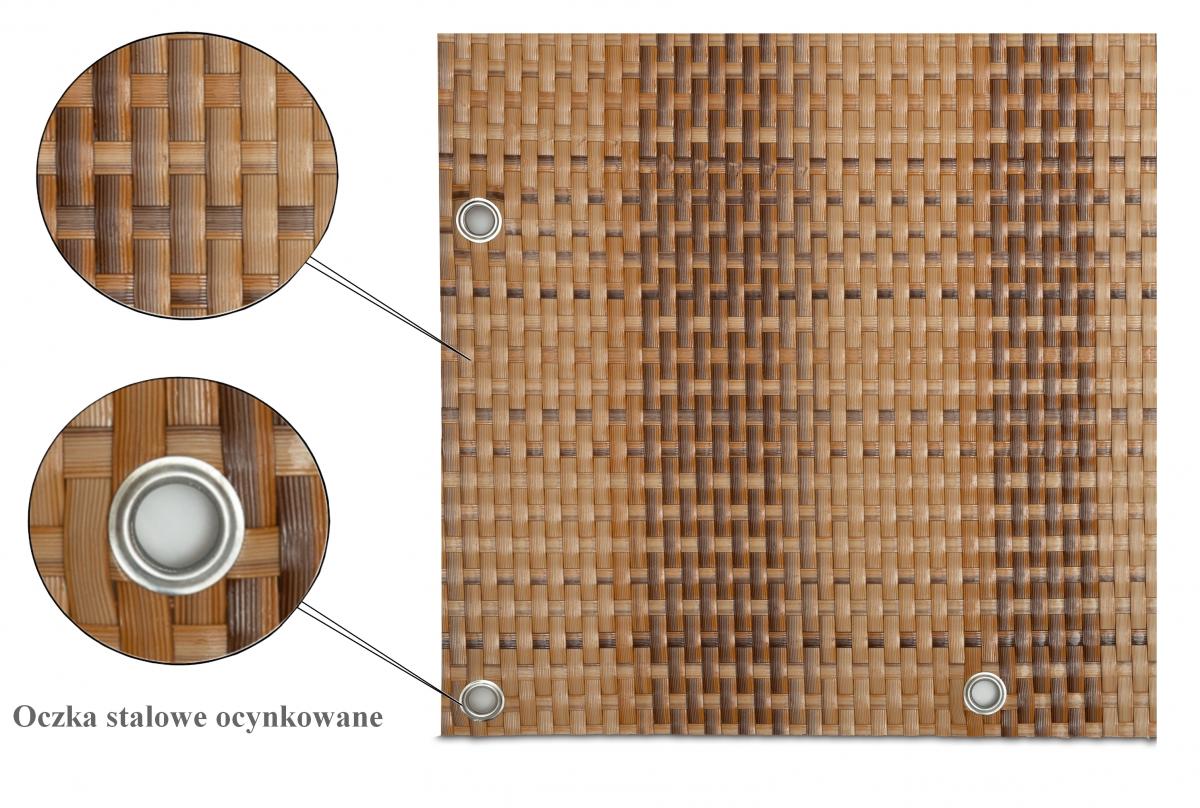 Progresja Polyrattan Balkonichtschutz mit Metallösen - Stroh 0,9m x 3m