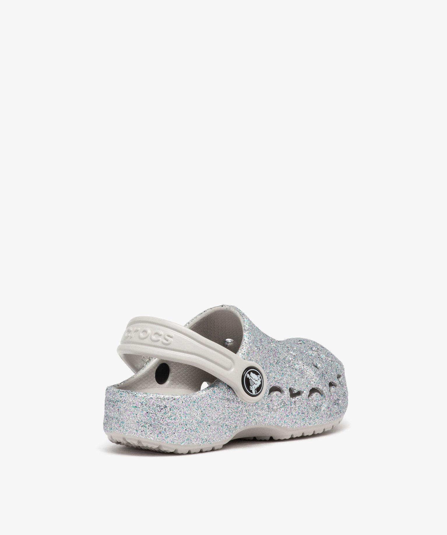 Sabots souples plage fille unis à paillettes - Crocs argent | GEMO