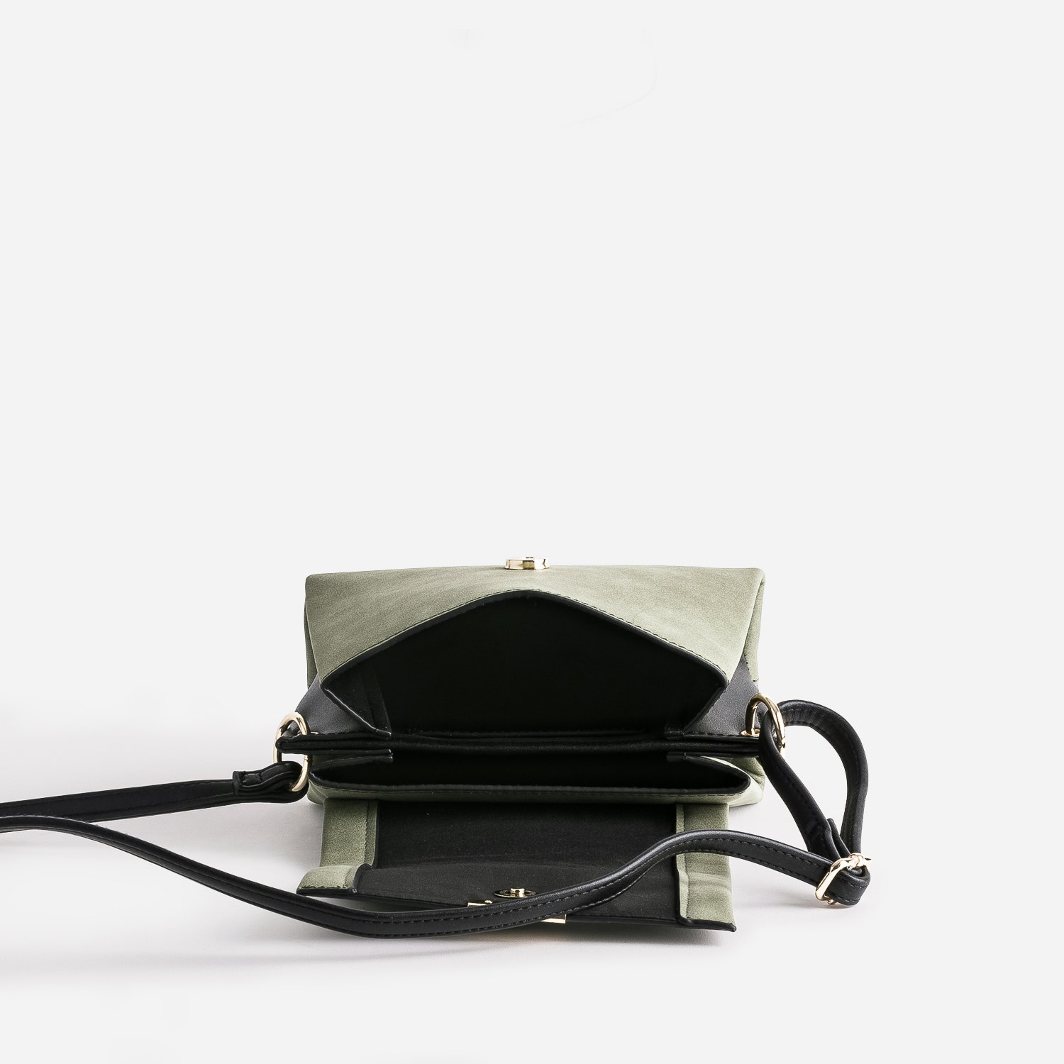 Petit sac à main kaki suédé