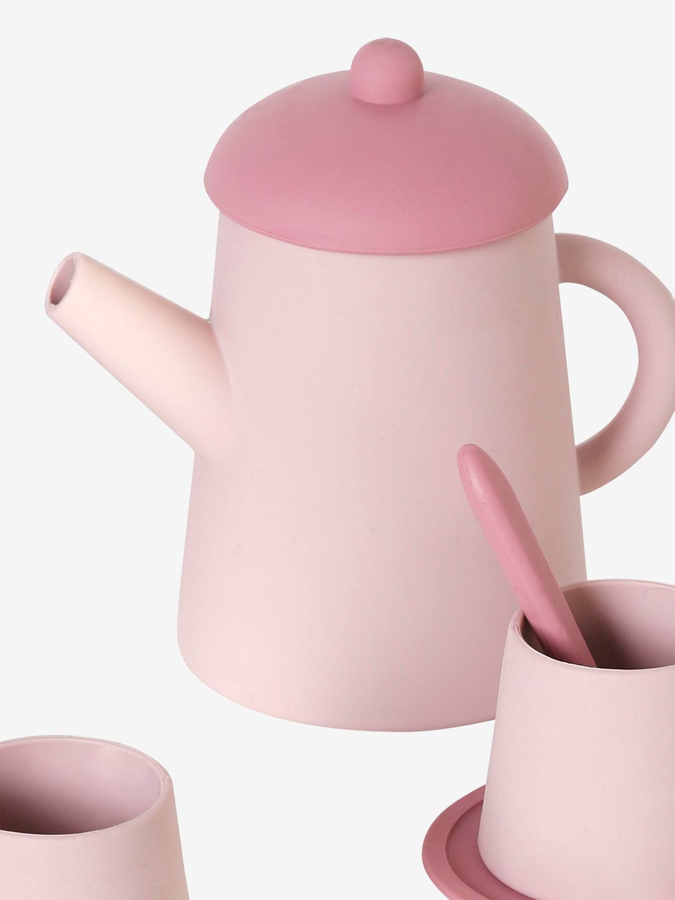 Vertbaudet Kinder Teeservice aus Silikon - rosa