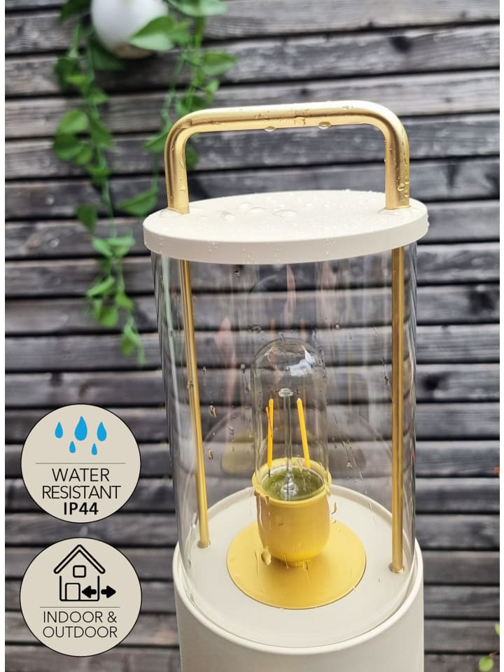 Coen Bakker LED Laterne Lampe dimmbar Warmweiß IP44 Innen & Außen 25x11cm in Taupe günstig kaufen onesize