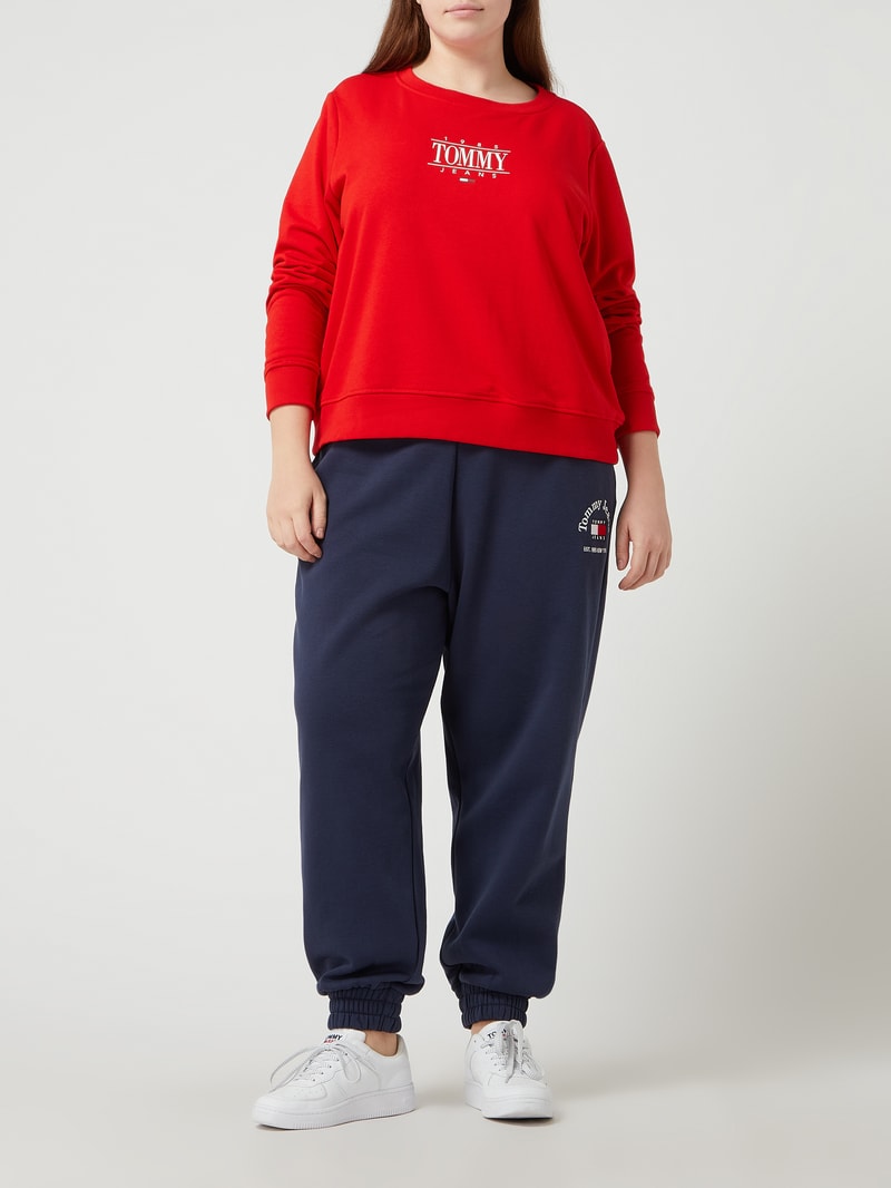 PLUS SIZE Sweathose mit Logo-Stickereien in marineblau