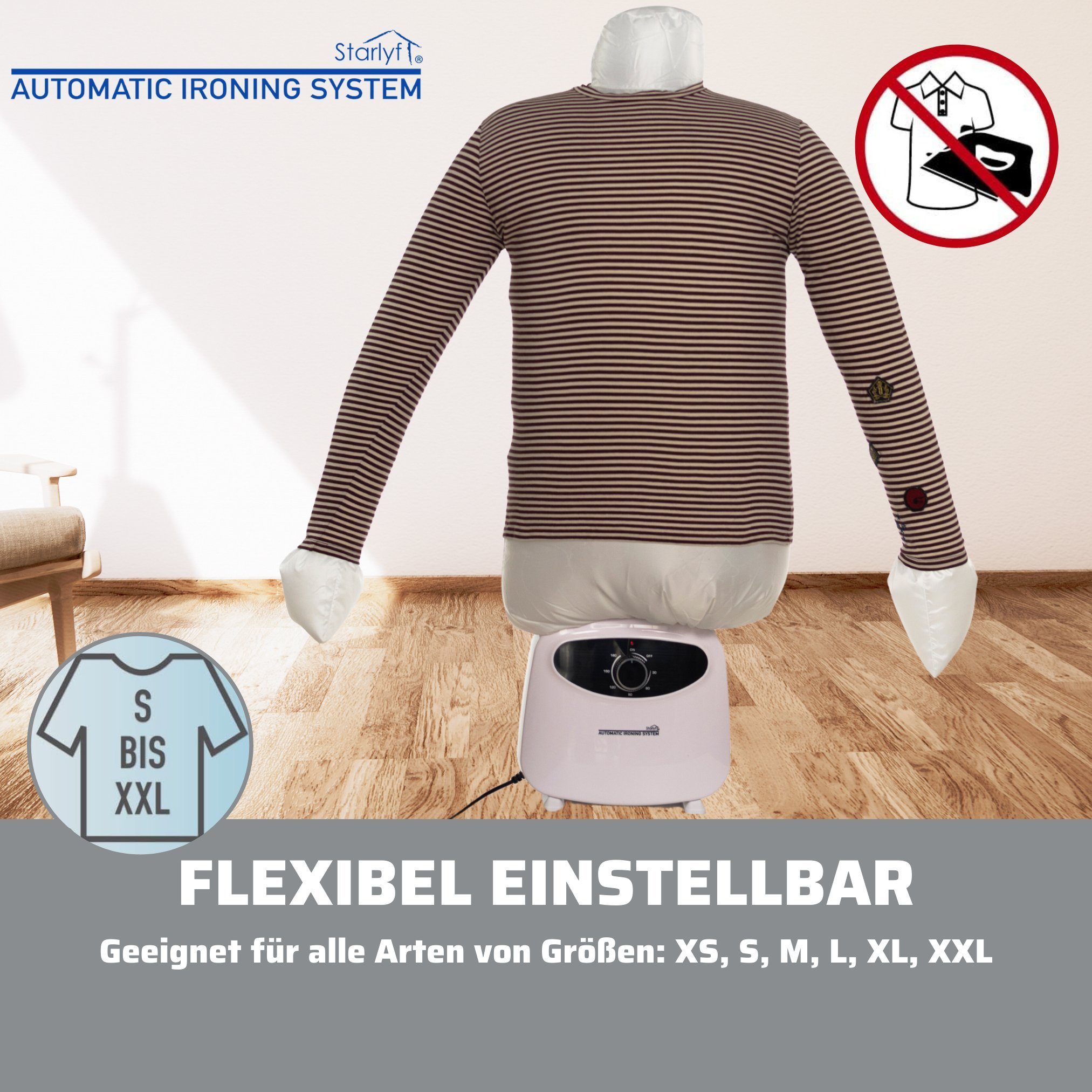 Starlyf Bügelsystem Automatic Ironing System, 1200,00 W, Automatisches Bügelsystem – Bügelroboter, trocknen und bügeln