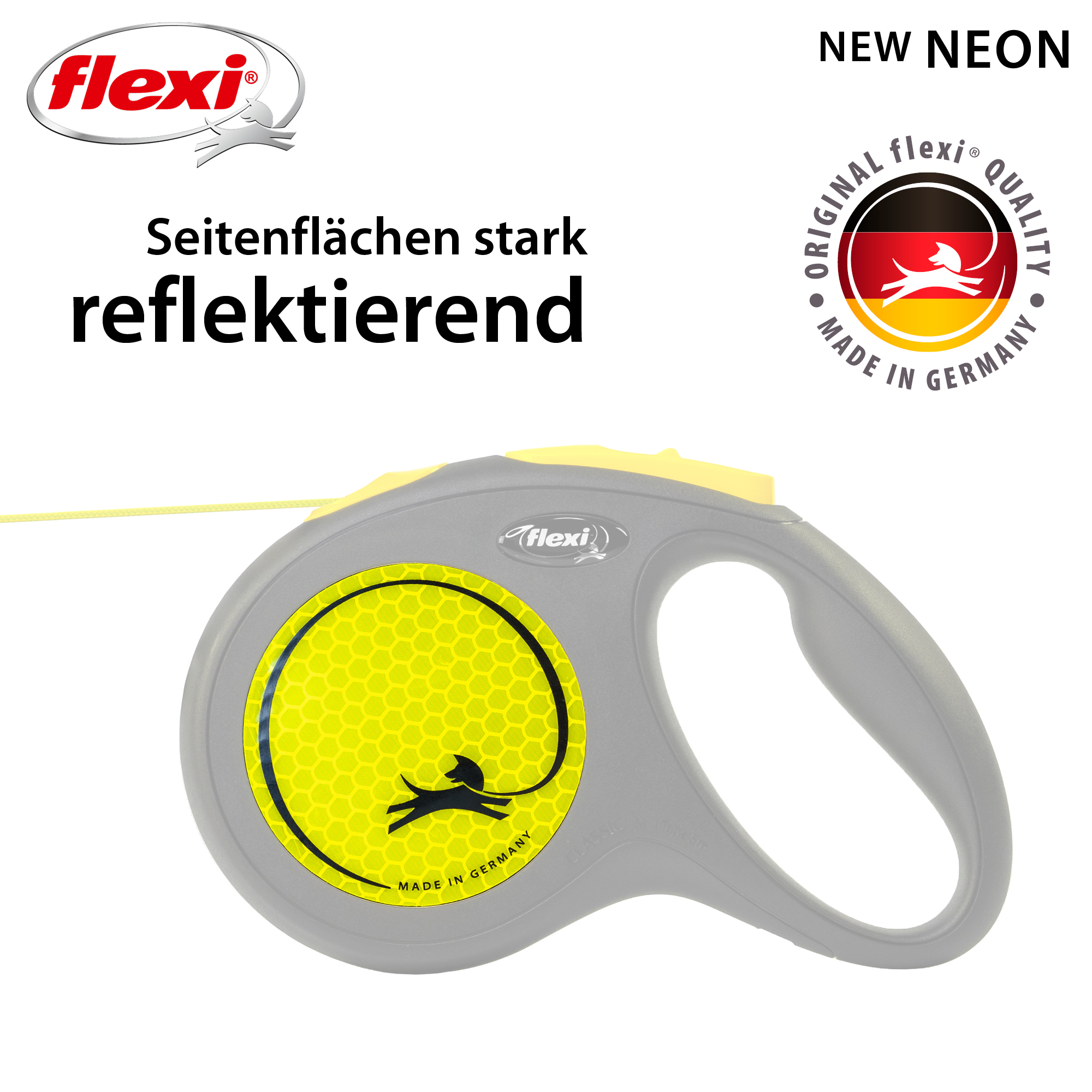 Flexi Hundeleinen Flexi New Neon Seil neon M, 5 m
