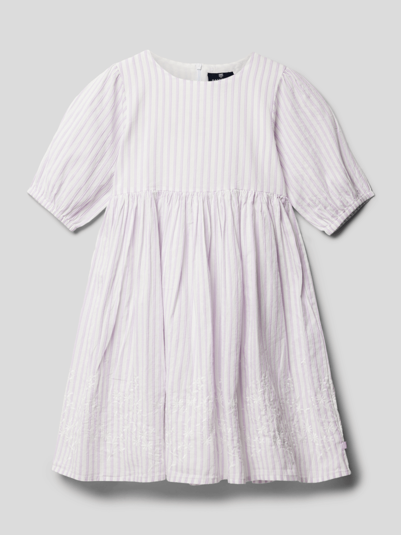 Kleid aus reiner Baumwolle mit Streifenmuster in flieder