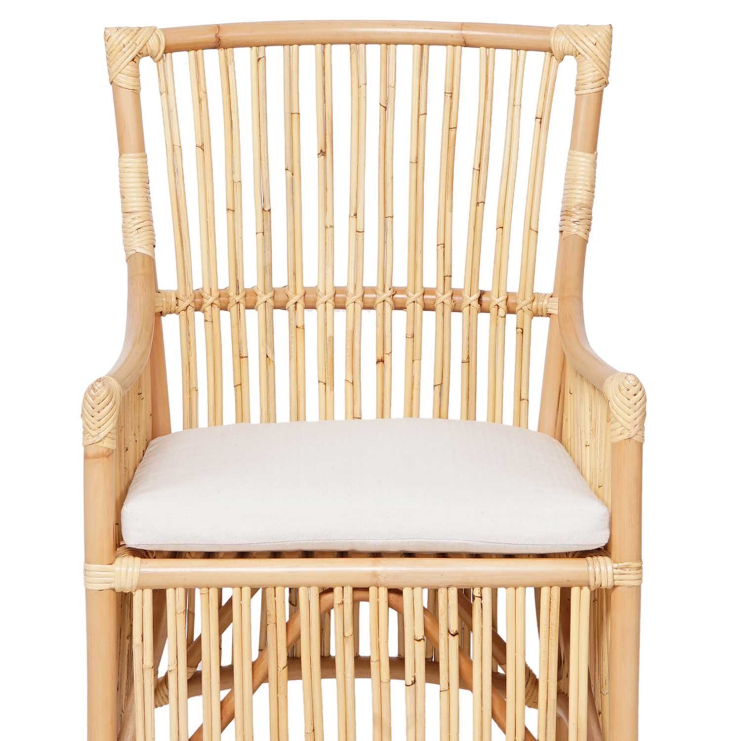 Casa Moro Rattanstuhl Rattan Sessel Citra Natur mit Sitzauflage Esszimmerstuhl, Rattanstuhl aus Natur-Rattan handgefertigt