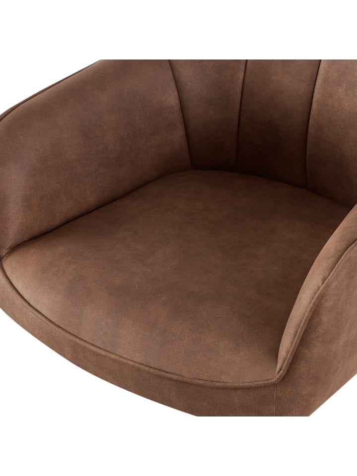 DUBI Möbel 2er-Set: Drehstuhl THOMAS-SANA in Wildleder-Braun- (B)57 x (H)85 x  (T)62 cm günstig kaufen onesize