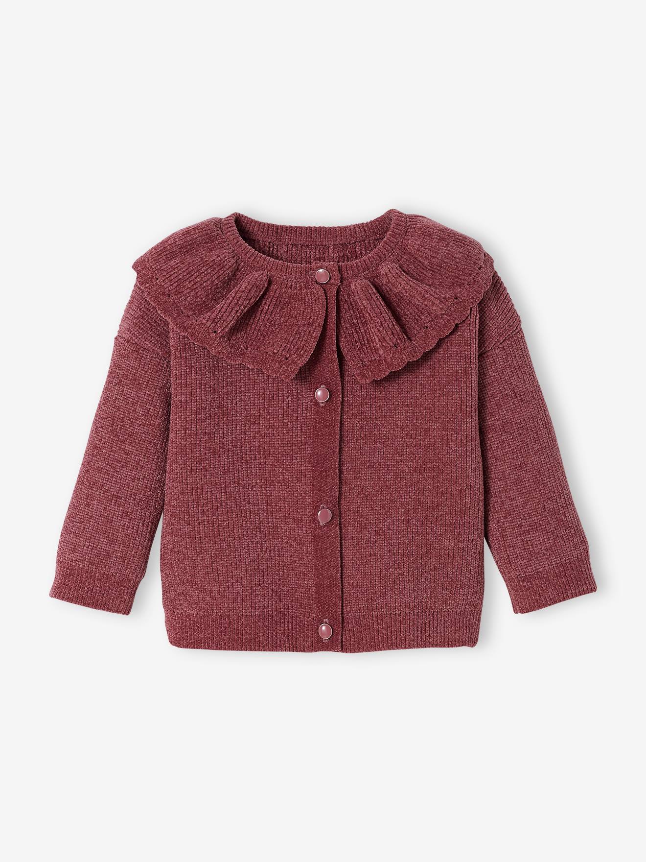Gilet avec col bébé mauve