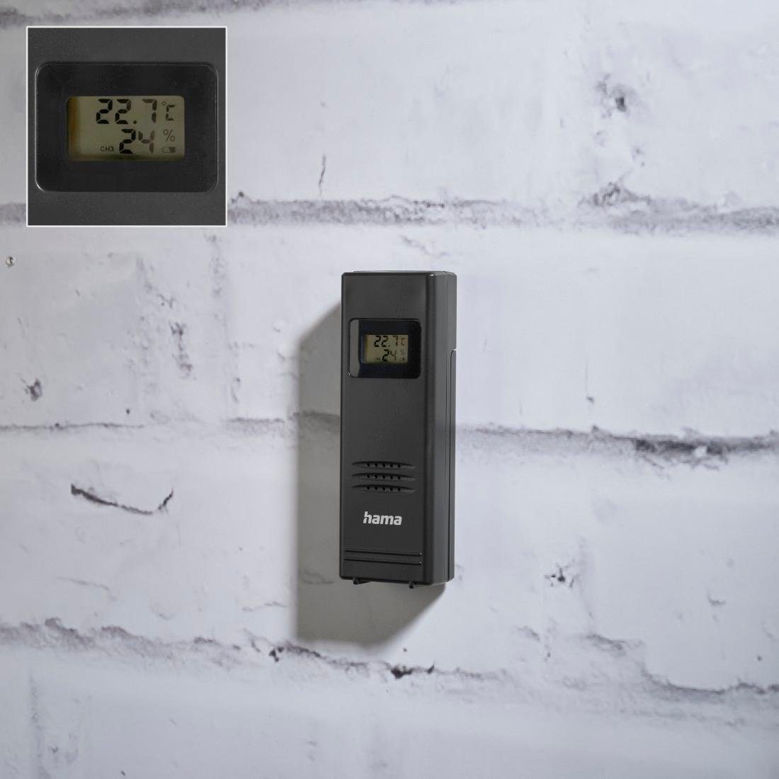 Hama Wetterstation Funk mit Außensensor Wettervorhersage USB-Ladefunktion Wetterstation