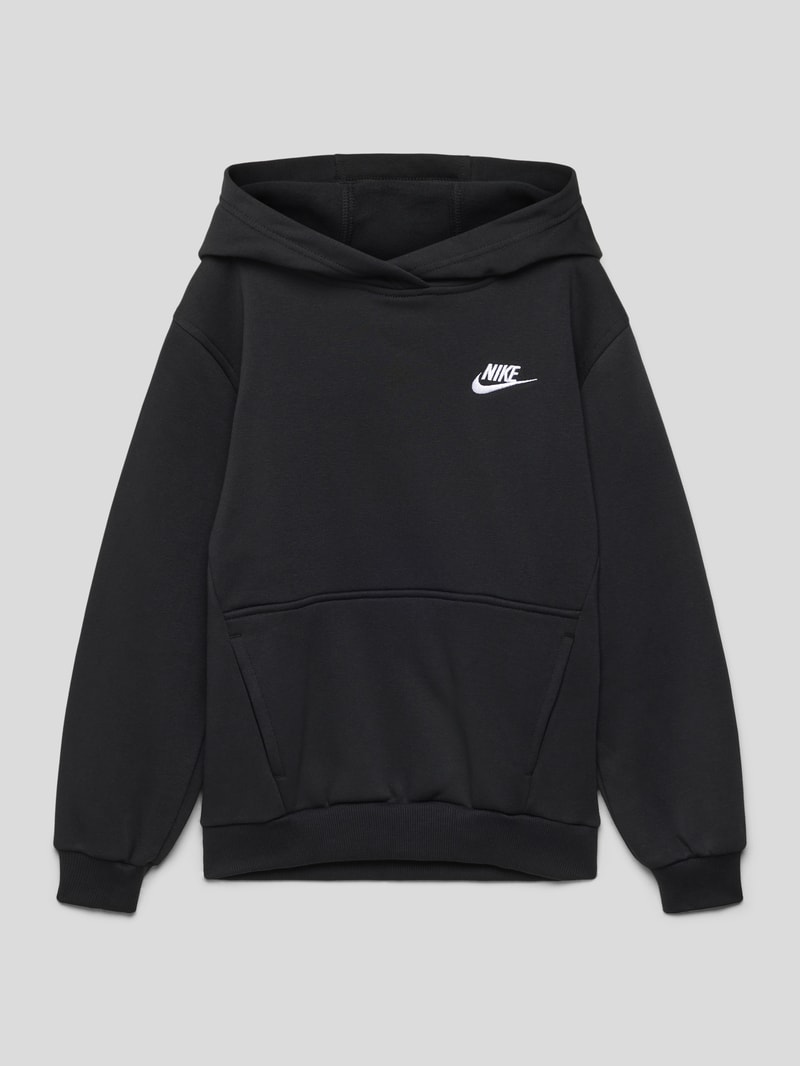 Hoodie mit Label-Stitching in schwarz