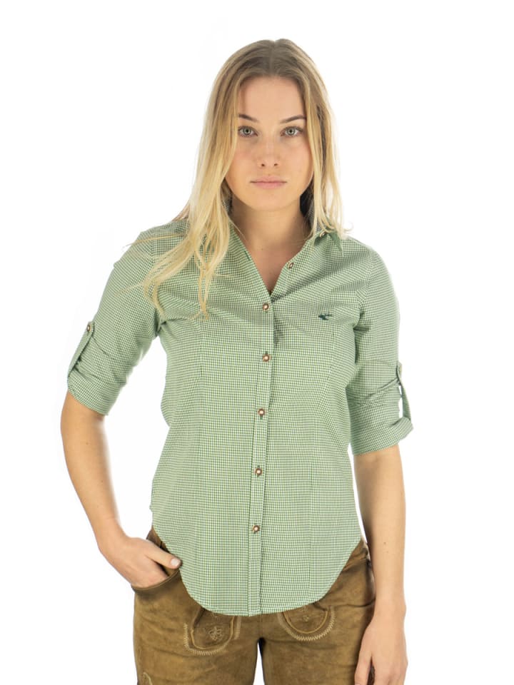 OS-Trachten Trachtenbluse Ututu in khaki/schlamm günstig kaufen