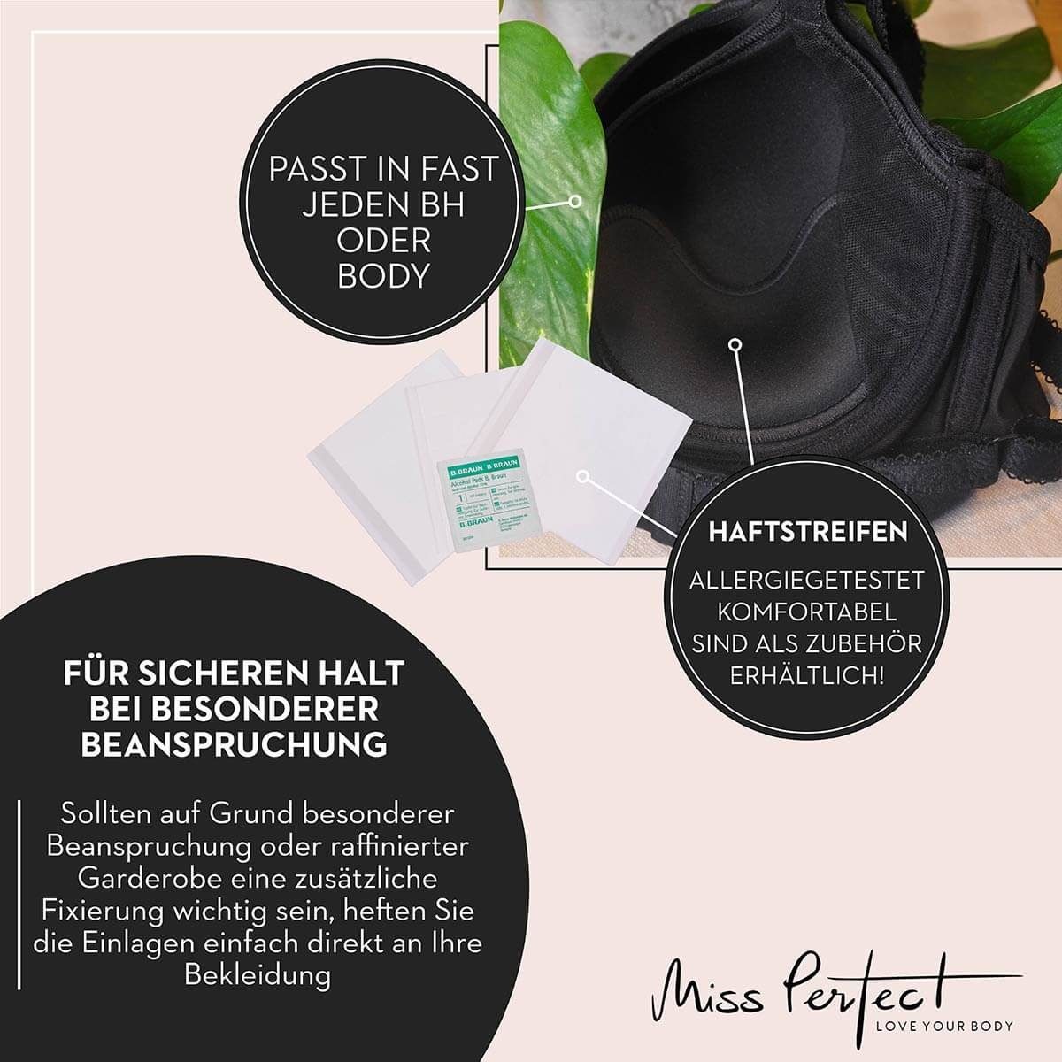 Miss Perfect BH-Einlagen W2G2002021343536425262, Triangle Push-up Schaum BH Einlage mit Wasser-Ölmischung